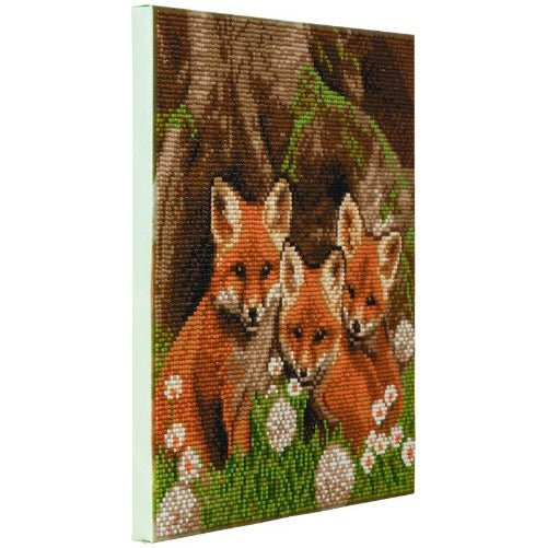Fox cubs crystal art kit side view