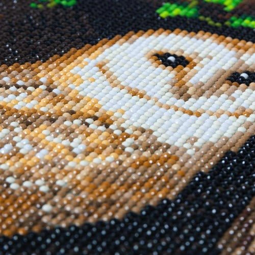 Load image into Gallery viewer, Snowy owl crystal art kit close up
