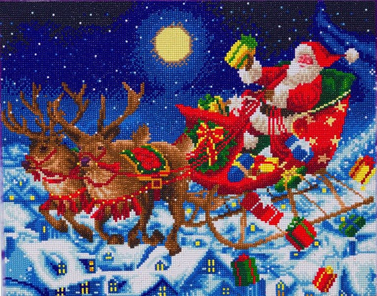 Load image into Gallery viewer, Midnight flight christmas crystal art canvas kit
