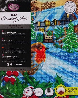 Wintery robin crystal art canvas kit details
