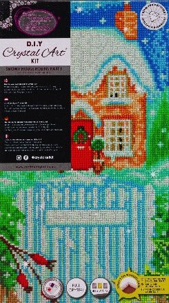 Load image into Gallery viewer, Snowy house part 3 crystal art canvas kit details
