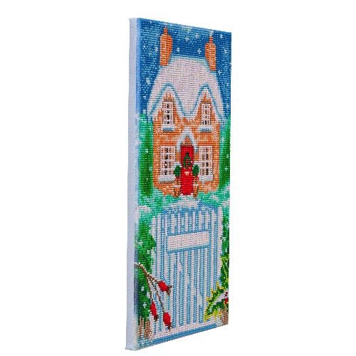 Snowy house part 3 crystal art canvas kit side view