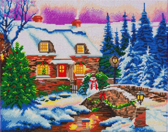 CAK-A141L: "Christmas by the River" 40x50 cm Crystal Art Kit