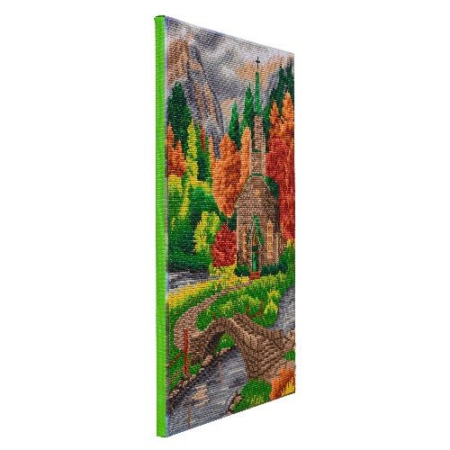 Load image into Gallery viewer, Church by the river crystal art canvas kit side view
