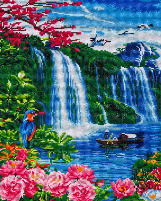 Load image into Gallery viewer, Wonderfall waterfall crystal art canvas kit

