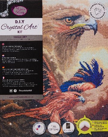Load image into Gallery viewer, Eagle sky crystal art canvas kit details
