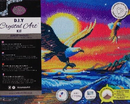 Sunset eagles crystal art canvas kit details