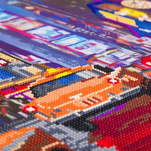 Times square crystal art canvas kit close up