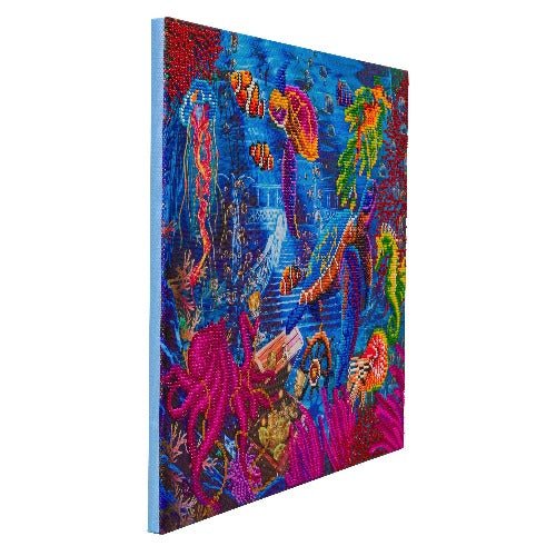 Load image into Gallery viewer, Sea life crystal art canvas kit side view
