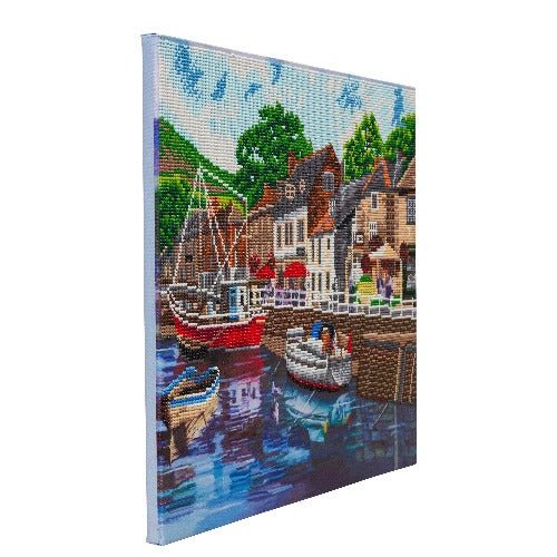Load image into Gallery viewer, Harbour crystal art canvas kit side view
