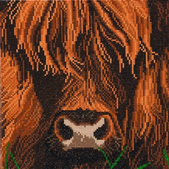 Load image into Gallery viewer, Highland cow crystal art canvas kit
