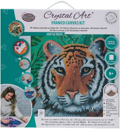 Gentle tiger crystal art kit front packaging