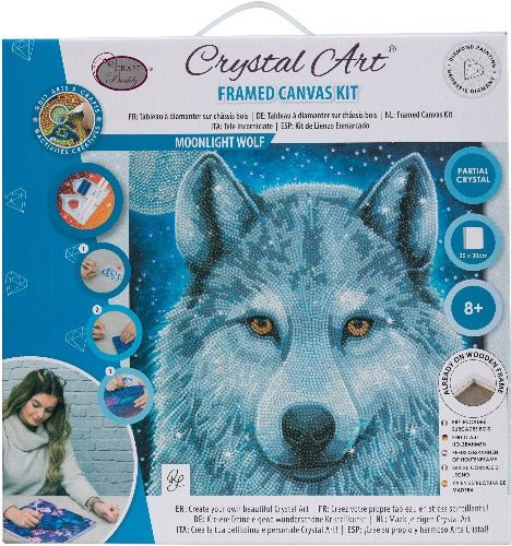 Moonlight wolf crystal art kit front packaging