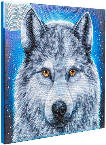 Load image into Gallery viewer, Moonlight wolf crystal art kit side view

