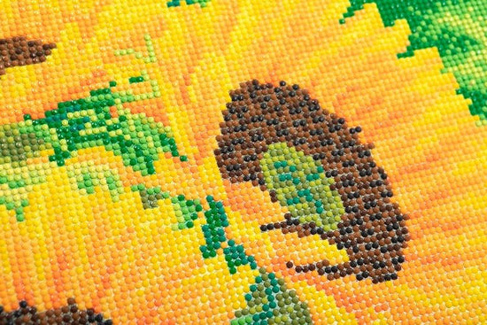 Sunflower joy crystal art kit close up