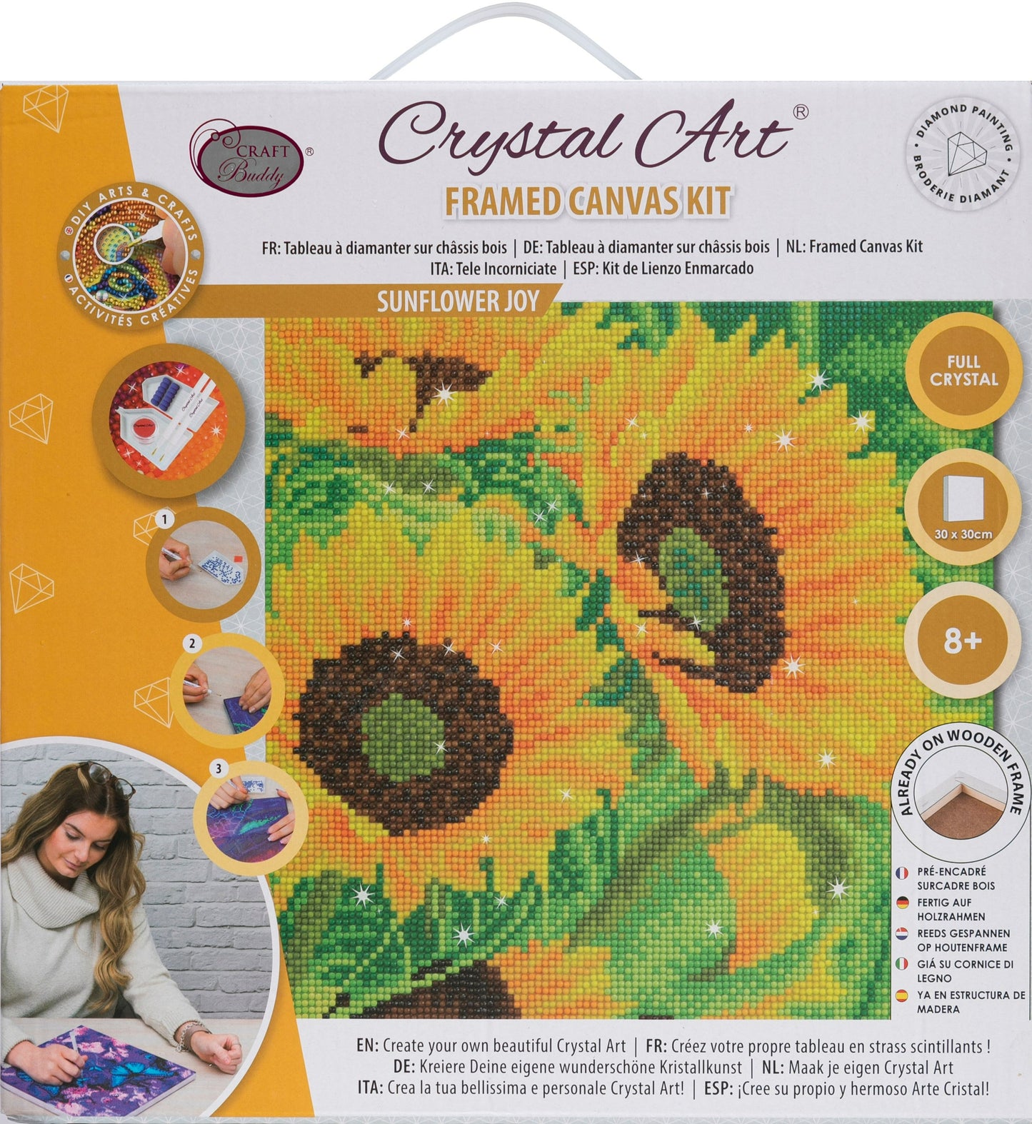 Sunflower joy crystal art kit front packaging