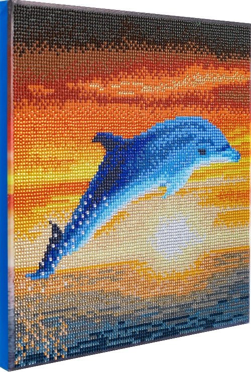 Dolphin sunrise crystal art kit side view