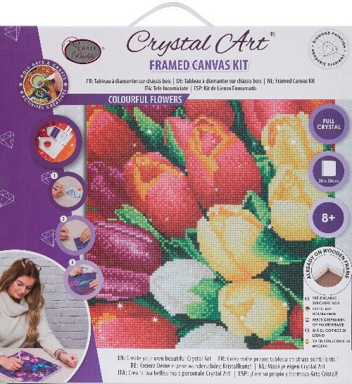 Load image into Gallery viewer, Colourful flowers crystal art kit front packaging
