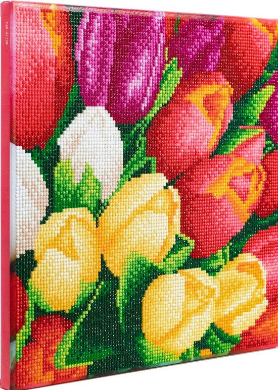 Colourful flowers crystal art kit side view