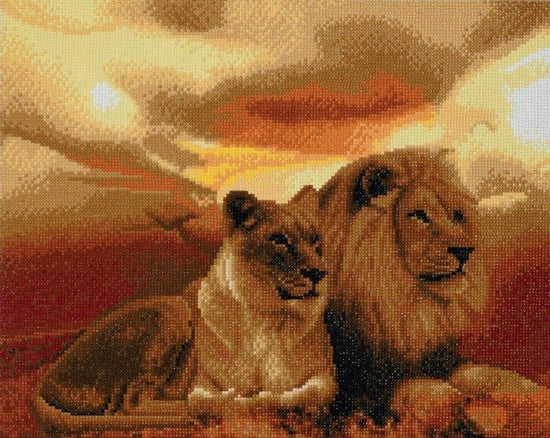 Load image into Gallery viewer, &amp;quot;Lions of Savannah&amp;quot; Framed Crystal Art Kit 40x50cm
