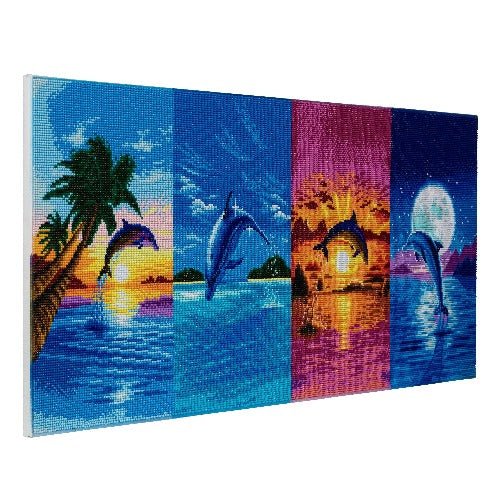 Load image into Gallery viewer, &amp;quot;Day of the Dolphin&amp;quot; Framed Crystal Art Kit 40x90cm
