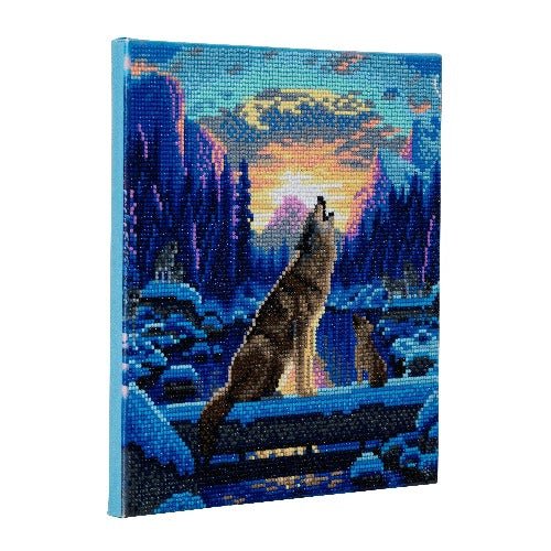 "Howling Wolves" Framed Crystal Art Kit 30x30cm
