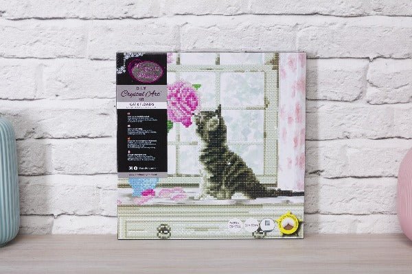 Load image into Gallery viewer, &amp;quot;Cat&amp;quot; Crystal Art Canvas Kit 30x30cm Front Packaging
