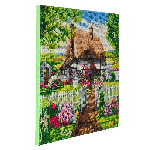 Load image into Gallery viewer, &amp;quot;Rose Cottage&amp;quot; Framed Crystal Art Kit 40x50 cm
