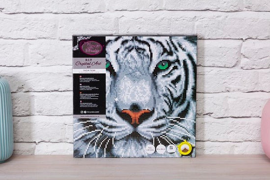 Load image into Gallery viewer, &amp;quot;White Tiger&amp;quot; Crystal Art Kit 30x30cm
