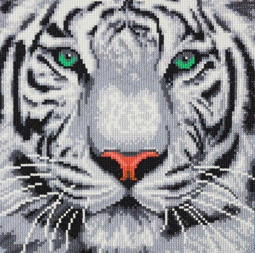 Load image into Gallery viewer, &amp;quot;White Tiger&amp;quot; Crystal Art Kit 30x30cm

