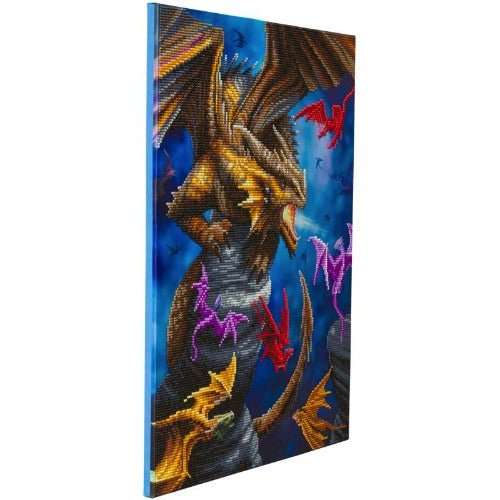 Load image into Gallery viewer, &amp;quot;Dragon Clan&amp;quot; by Anne Stokes Crystal Art Kit 40x50cm
