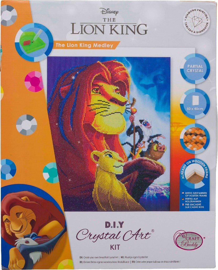 Load image into Gallery viewer, &amp;quot;The Lion King Medley&amp;quot; Crystal Art Kit 40x50cm Front Packaging 
