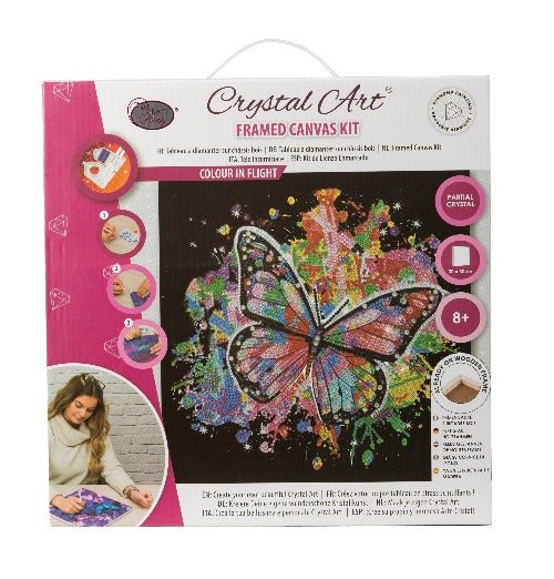 "Colour in Flight" (with special crystals) Crystal Art Kit 30x30cm Packaging Front 