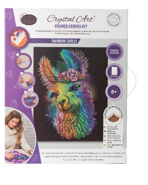 "Rainbow Smiles" (special crystals) Crystal Art Kit 40x50cm Front Packaging 