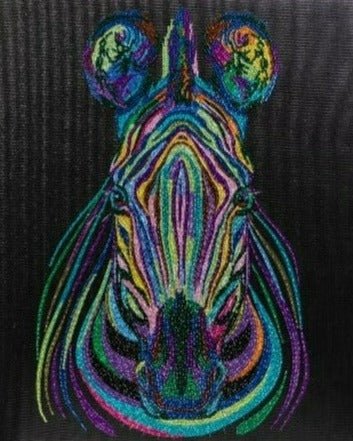 Load image into Gallery viewer, &amp;#39;Rainbow Zebra&amp;#39; 40x50cm Crystal Art Kit - Front View
