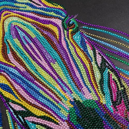 Load image into Gallery viewer, &amp;#39;Rainbow Zebra&amp;#39; 40x50cm Crystal Art Kit - Complete Close Up
