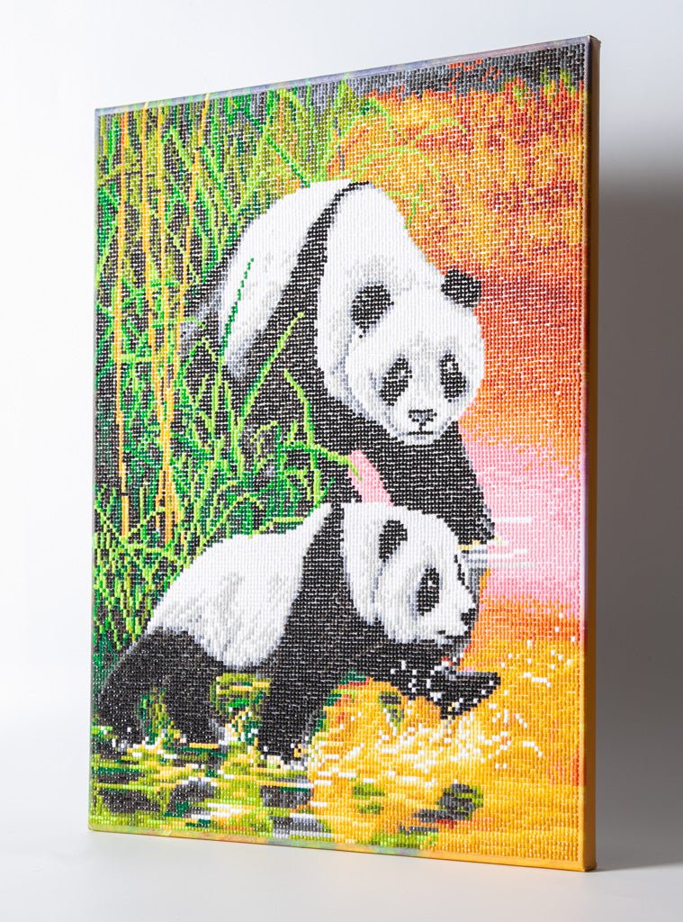 "Panda Playtime" Crystal Art Kit 40x50cm Side view