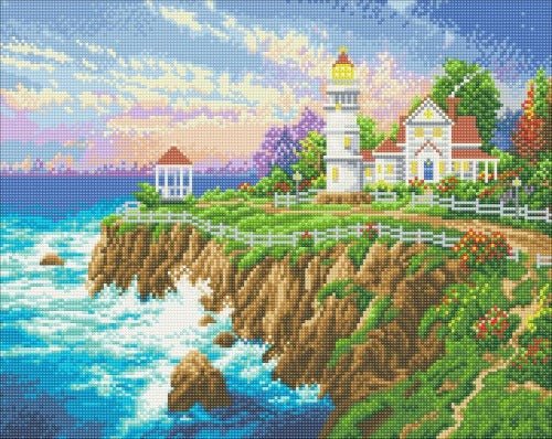 Load image into Gallery viewer, &amp;quot;Victorian Light&amp;quot; by Thomas Kinkade Crystal Art Kit 40x50cm Before
