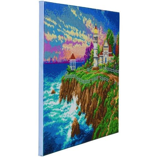 Load image into Gallery viewer, &amp;quot;Victorian Light&amp;quot; by Thomas Kinkade Crystal Art Kit 40x50cm Side view
