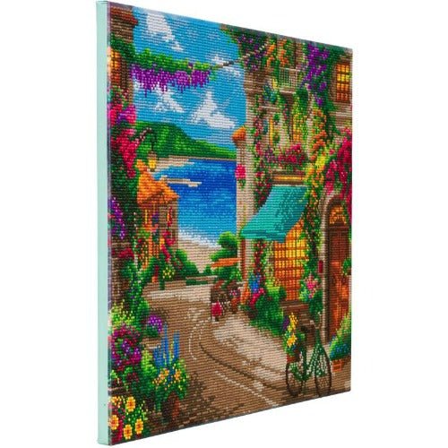 Load image into Gallery viewer, &amp;quot;Italian Café&amp;quot; by Thomas Kinkade Crystal Art Kit 40x50cm Side
