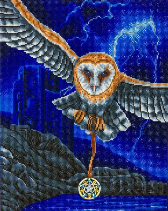 "Heart of the Storm Owl" Framed LED Crystal Art Kit 40x50cm