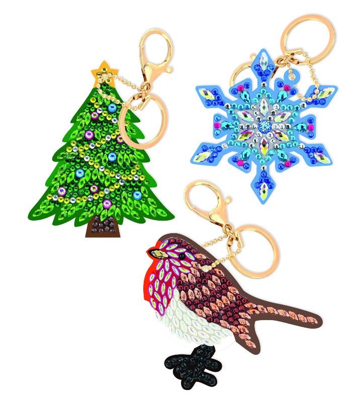 Load image into Gallery viewer, &amp;quot;Festive Joy&amp;quot; Keyring Set of 3
