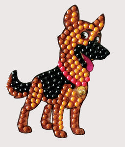 "Joyful Dog" Crystal Art Motif