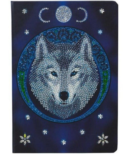 "Lunar Wolf" by Anne Stokes Crystal Art Notebook