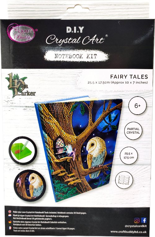 "Owl and Fairy Tree" Crystal Art Notebook Kit 26x18cm