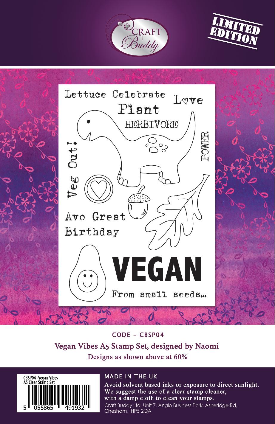 Craft Buddy Vegan Vibes A5 Stamp Set