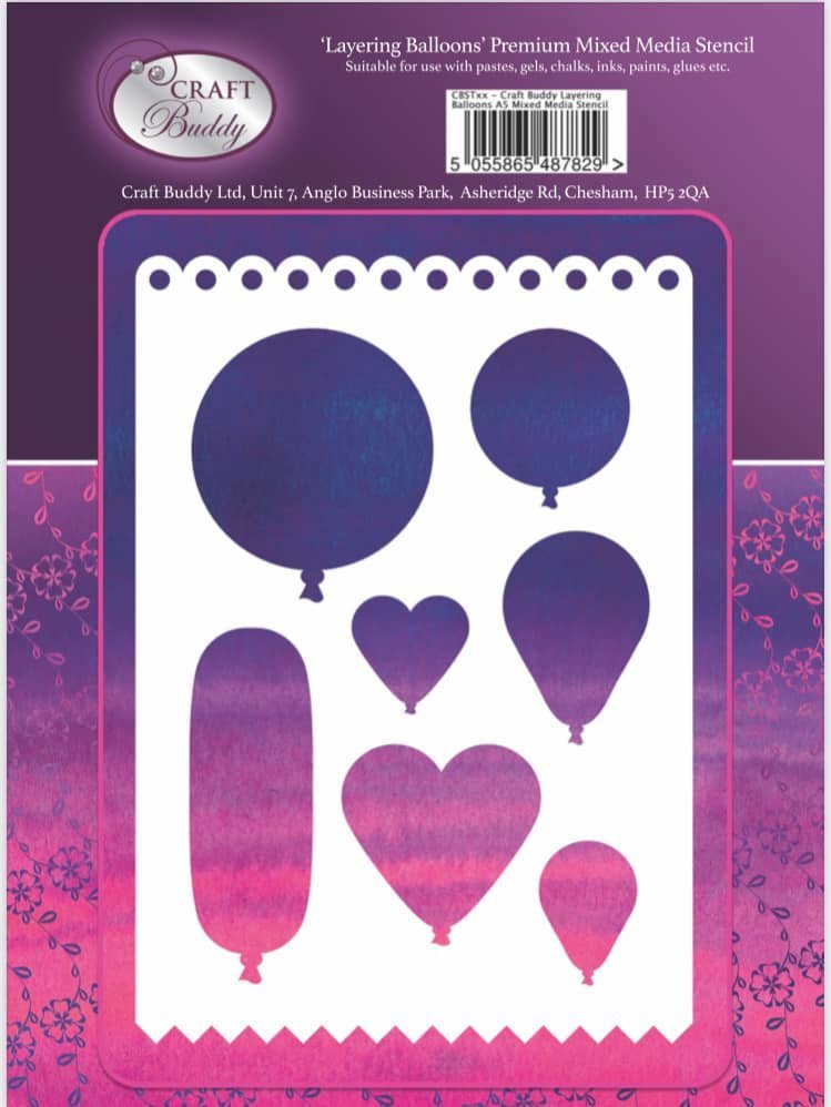 Load image into Gallery viewer, Craft Buddy Layering Balloons Stencils A5 Premium Mixed Media Stencil
