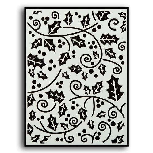 Premium Embossing Stencil - Jolly Holly
