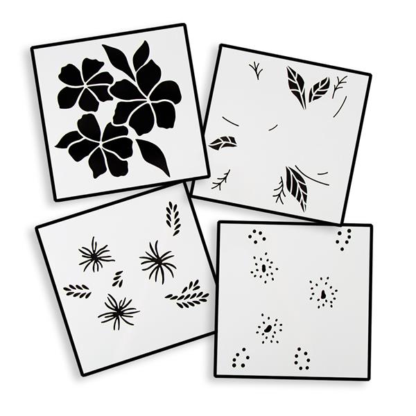 Load image into Gallery viewer, Craft Buddy Premium Embossing Layering Stencils - Inky Blooms
