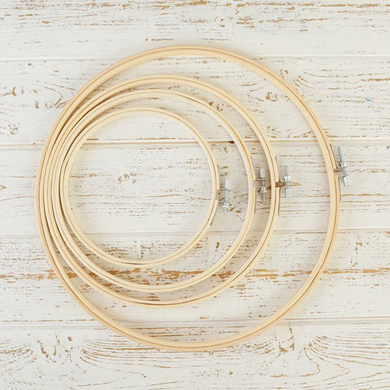 Load image into Gallery viewer, Craft Buddy Wooden Embroidery Hoops set of 4 - CB_EMBHP6
